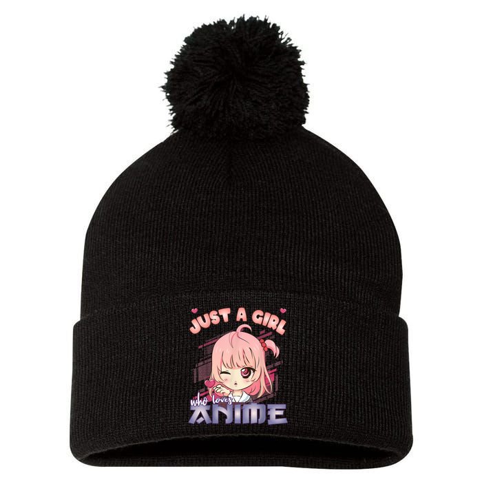 Anime Merch Just A Girl Who Loves Anime Anime Girl Manga Pom Pom 12in Knit Beanie