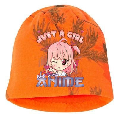 Anime Merch Just A Girl Who Loves Anime Anime Girl Manga Kati - Camo Knit Beanie