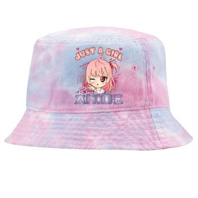 Anime Merch Just A Girl Who Loves Anime Anime Girl Manga Tie-Dyed Bucket Hat