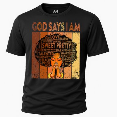 Afro Melanin Juneteenth Black History God Says I Am Performance Shirt