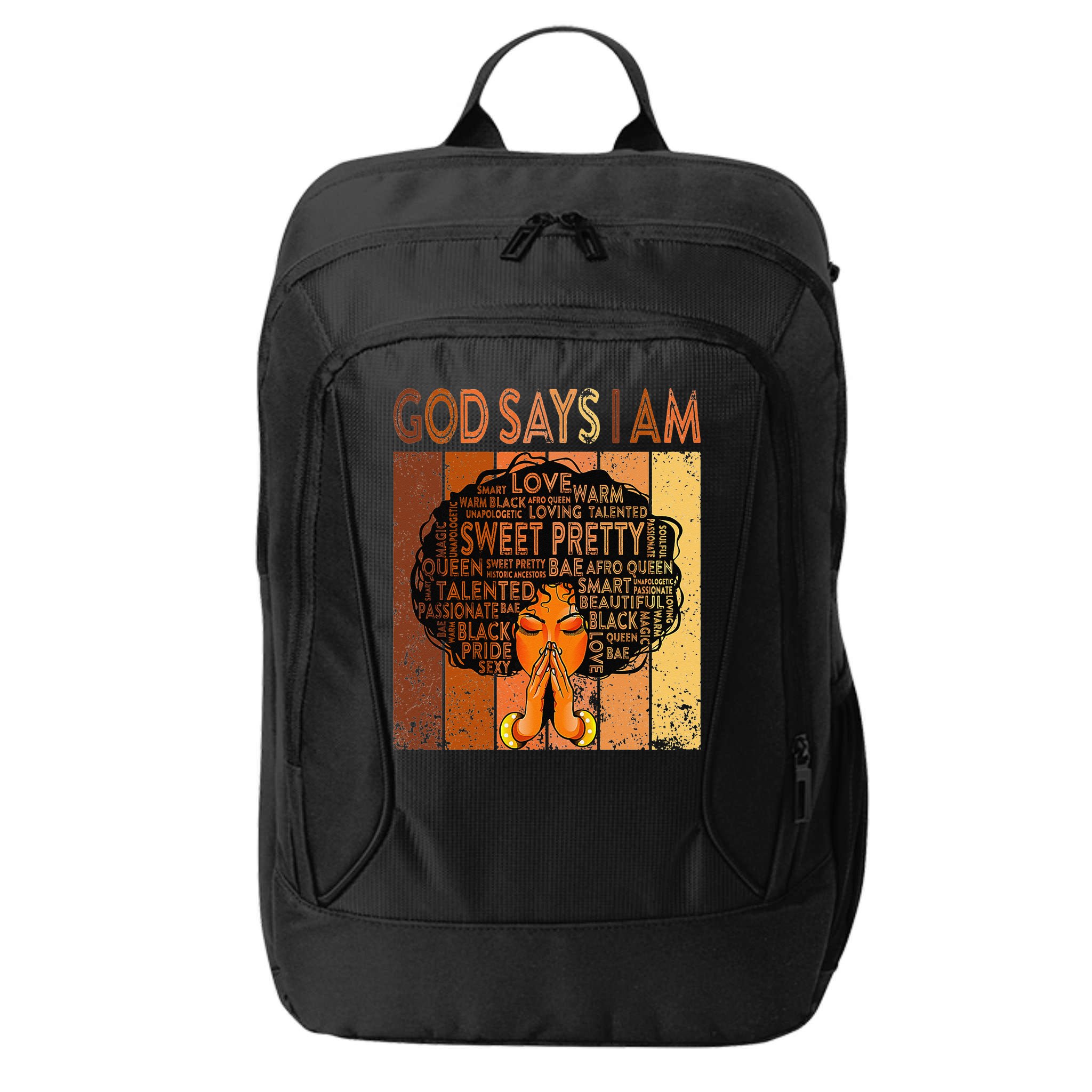 Afro Melanin Juneteenth Black History God Says I Am City Backpack
