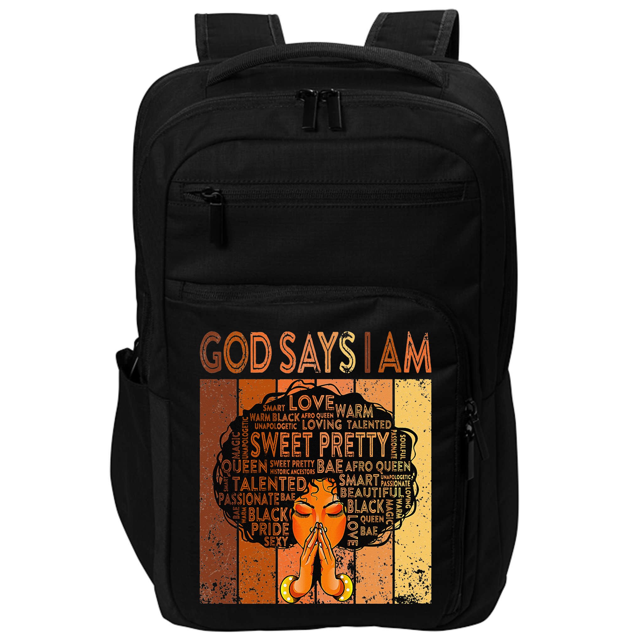 Afro Melanin Juneteenth Black History God Says I Am Impact Tech Backpack