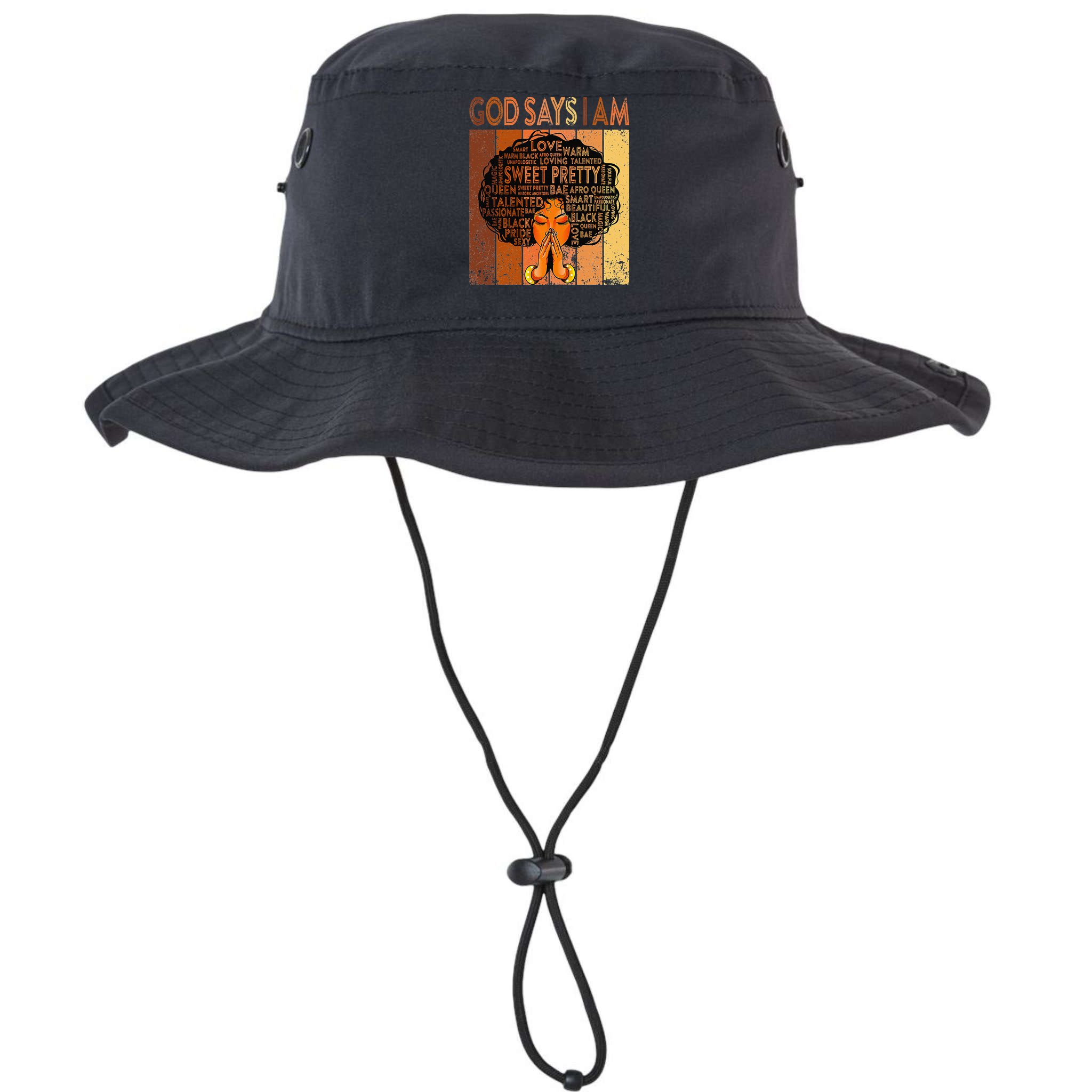 Afro Melanin Juneteenth Black History God Says I Am Bucket Hat