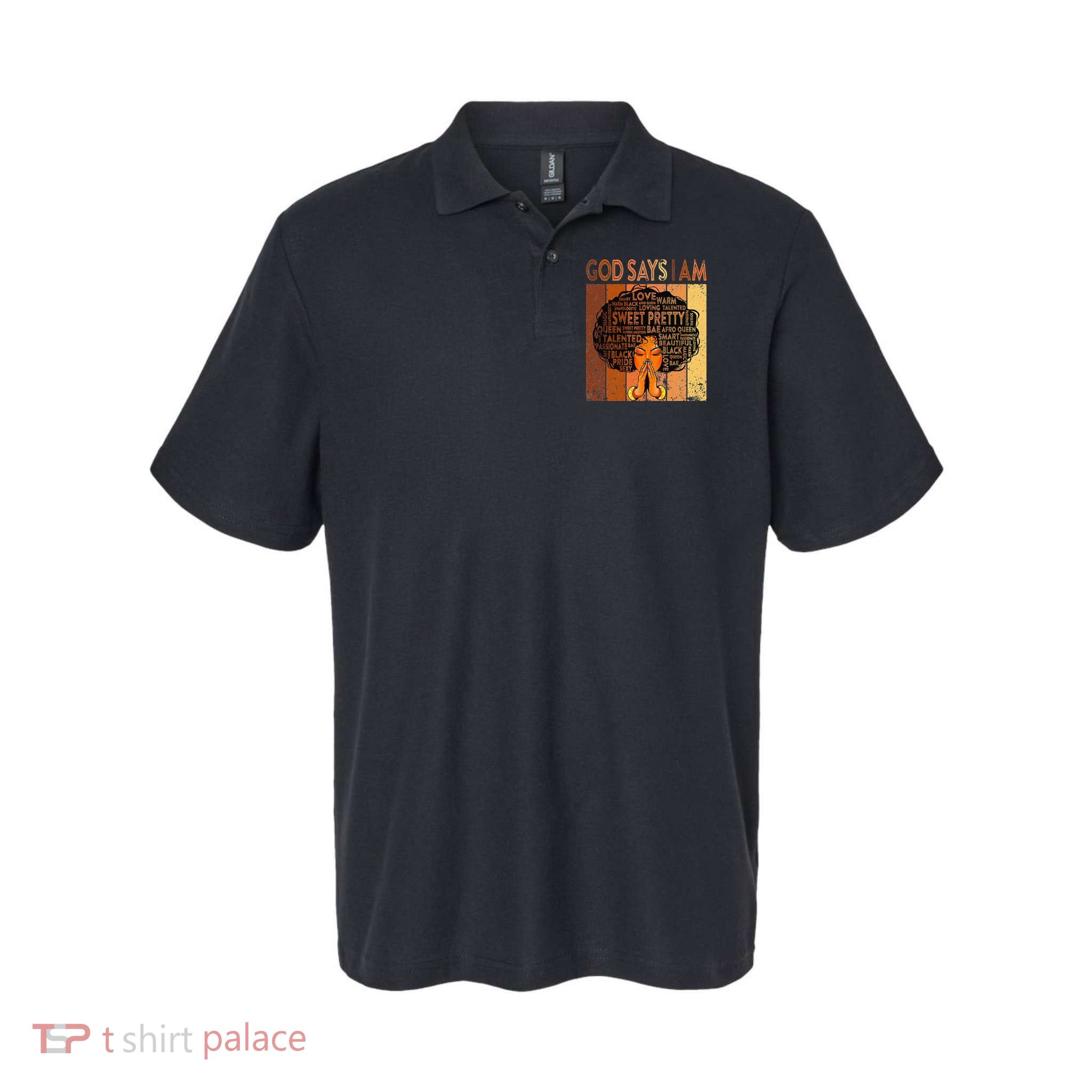 Afro Melanin Juneteenth Black History God Says I Am Polo
