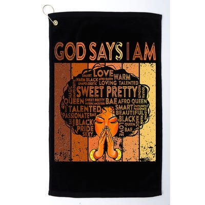 Afro Melanin Juneteenth Black History God Says I Am Golf Towel