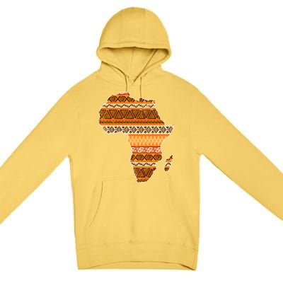 Africa Map Kente Cloth Black History Month Afro Africa Pride Gift Premium Pullover Hoodie