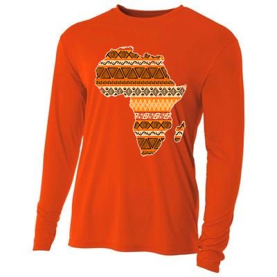 Africa Map Kente Cloth Black History Month Afro Africa Pride Gift Cooling Performance Long Sleeve Crew