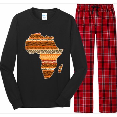 Africa Map Kente Cloth Black History Month Afro Africa Pride Gift Long Sleeve Pajama Set