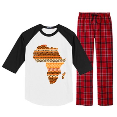 Africa Map Kente Cloth Black History Month Afro Africa Pride Gift Raglan Sleeve Pajama Set