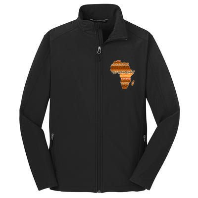 Africa Map Kente Cloth Black History Month Afro Africa Pride Gift Core Soft Shell Jacket