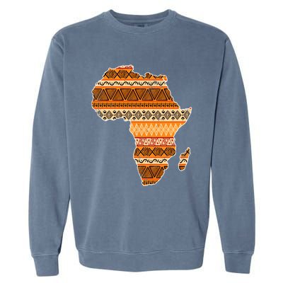 Africa Map Kente Cloth Black History Month Afro Africa Pride Gift Garment-Dyed Sweatshirt