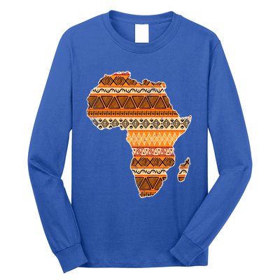 Africa Map Kente Cloth Black History Month Afro Africa Pride Gift Long Sleeve Shirt