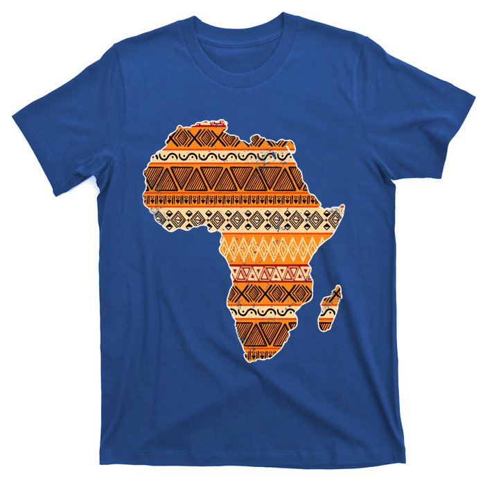 Africa Map Kente Cloth Black History Month Afro Africa Pride Gift T-Shirt