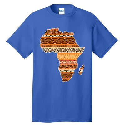 Africa Map Kente Cloth Black History Month Afro Africa Pride Gift Tall T-Shirt