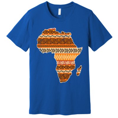 Africa Map Kente Cloth Black History Month Afro Africa Pride Gift Premium T-Shirt