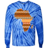 Africa Map Kente Cloth Black History Month Afro Africa Pride Gift Tie-Dye Long Sleeve Shirt