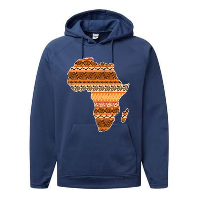 Africa Map Kente Cloth Black History Month Afro Africa Pride Gift Performance Fleece Hoodie