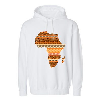 Africa Map Kente Cloth Black History Month Afro Africa Pride Gift Garment-Dyed Fleece Hoodie