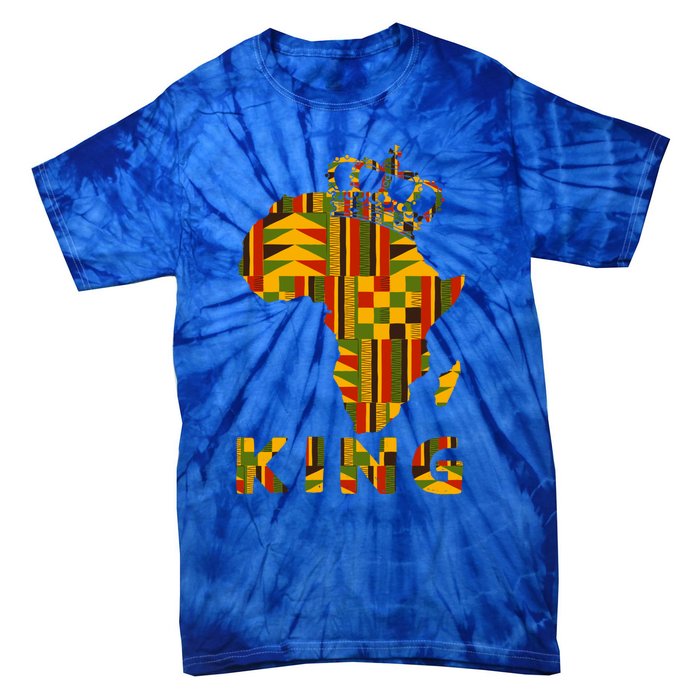 Africa Map Kente Cloth For King African Lover Funny Gift Tie-Dye T-Shirt