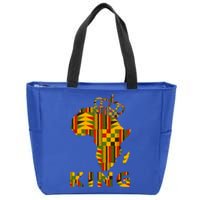 Africa Map Kente Cloth For King African Lover Funny Gift Zip Tote Bag