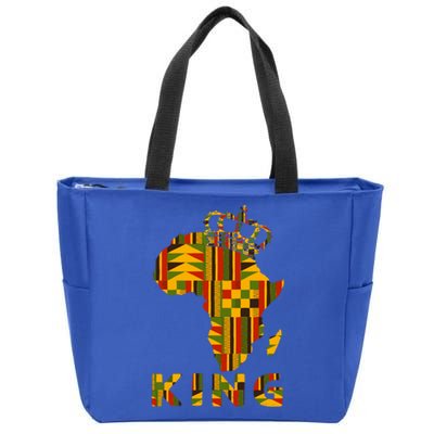 Africa Map Kente Cloth For King African Lover Funny Gift Zip Tote Bag