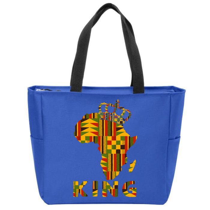 Africa Map Kente Cloth For King African Lover Funny Gift Zip Tote Bag