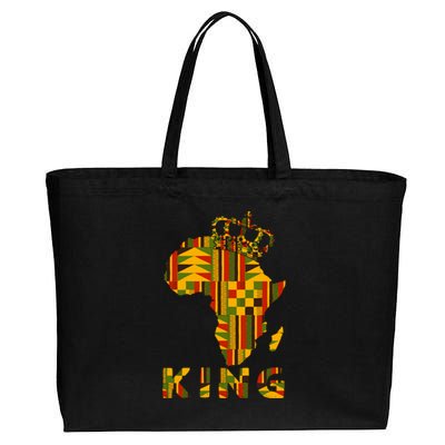 Africa Map Kente Cloth For King African Lover Funny Gift Cotton Canvas Jumbo Tote