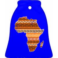 Africa Map Kente Cloth Black History Month Afro Africa Pride Gift Ceramic Bell Ornament