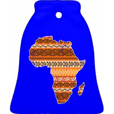 Africa Map Kente Cloth Black History Month Afro Africa Pride Gift Ceramic Bell Ornament