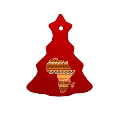 Africa Map Kente Cloth Black History Month Afro Africa Pride Gift Ceramic Tree Ornament