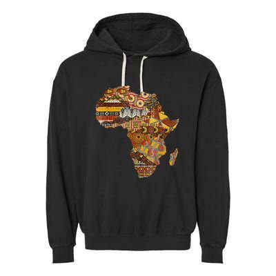 Africa Map Kente Cloth Black History Month Afro Africa Pride Garment-Dyed Fleece Hoodie