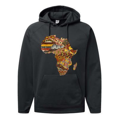 Africa Map Kente Cloth Black History Month Afro Africa Pride Performance Fleece Hoodie