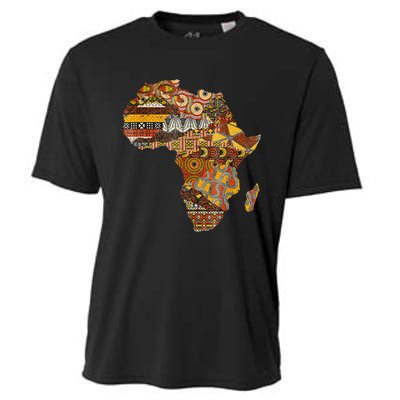 Africa Map Kente Cloth Black History Month Afro Africa Pride Cooling Performance Crew T-Shirt