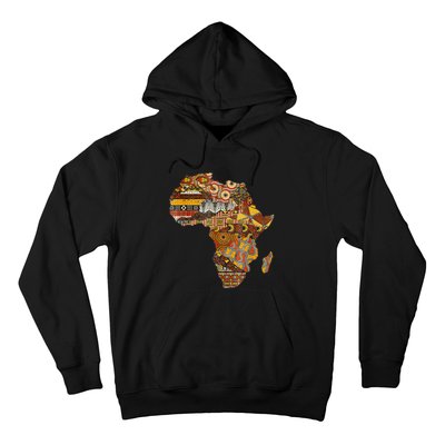 Africa Map Kente Cloth Black History Month Afro Africa Pride Hoodie