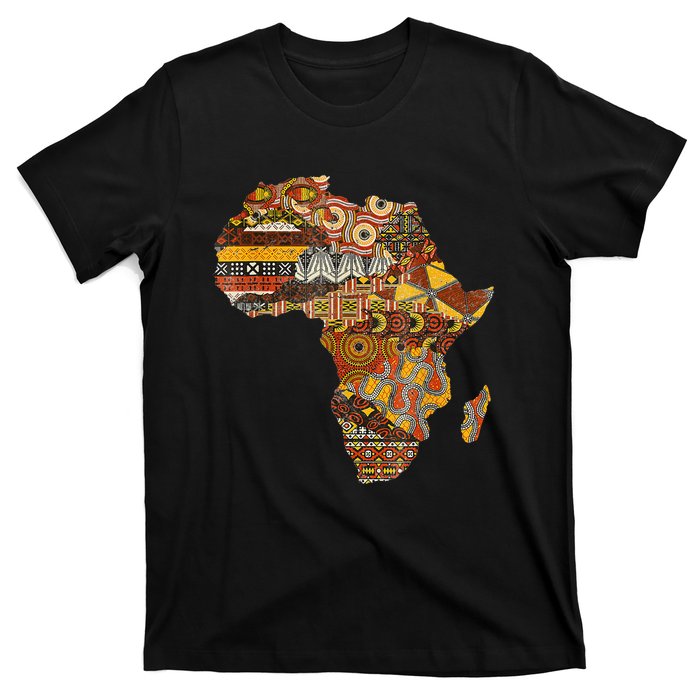 Africa Map Kente Cloth Black History Month Afro Africa Pride T-Shirt