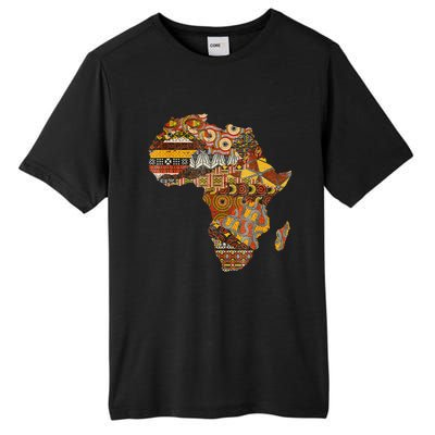 Africa Map Kente Cloth Black History Month Afro Africa Pride Tall Fusion ChromaSoft Performance T-Shirt