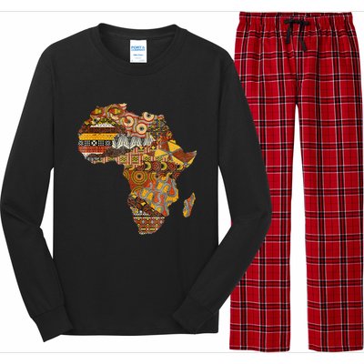 Africa Map Kente Cloth Black History Month Afro Africa Pride Long Sleeve Pajama Set