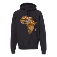 Africa Map Kente Cloth Black History Month Afro Africa Pride Premium Hoodie