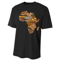 Africa Map Kente Cloth Black History Month Afro Africa Pride Performance Sprint T-Shirt