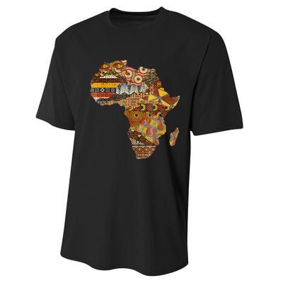 Africa Map Kente Cloth Black History Month Afro Africa Pride Performance Sprint T-Shirt