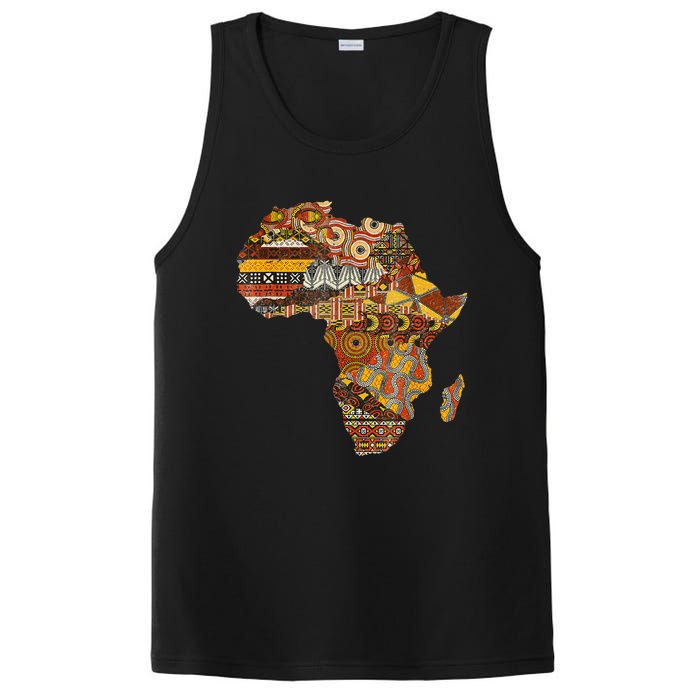 Africa Map Kente Cloth Black History Month Afro Africa Pride PosiCharge Competitor Tank