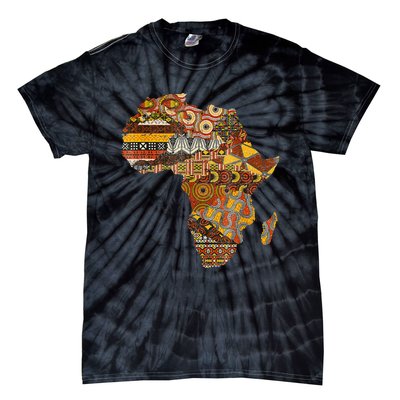 Africa Map Kente Cloth Black History Month Afro Africa Pride Tie-Dye T-Shirt