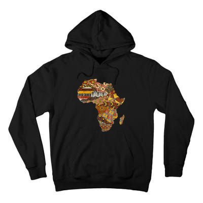 Africa Map Kente Cloth Black History Month Afro Africa Pride Tall Hoodie