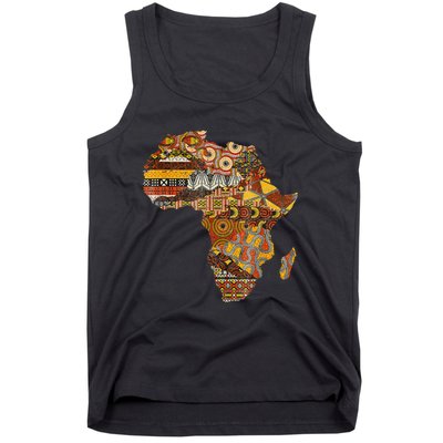 Africa Map Kente Cloth Black History Month Afro Africa Pride Tank Top