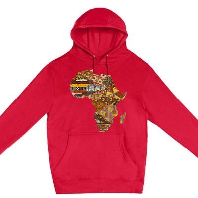 Africa Map Kente Cloth Black History Month Afro Africa Pride Premium Pullover Hoodie