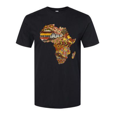 Africa Map Kente Cloth Black History Month Afro Africa Pride Softstyle CVC T-Shirt