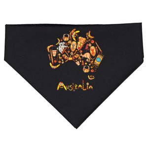 Australia Map Koalas Kangaroos Boomerangs Sydney Opera USA-Made Doggie Bandana