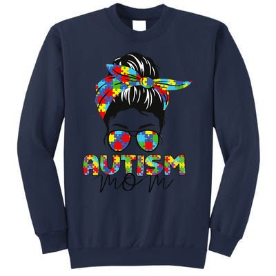 Autism Mom Life Messy Bun Sunglasses Bandana Mother’s Day Sweatshirt