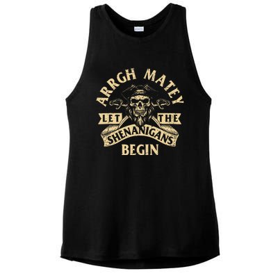 Arrgh Matey Let The Shenanigans Begin Buccaneer Freebooter Ladies PosiCharge Tri-Blend Wicking Tank