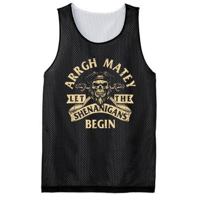 Arrgh Matey Let The Shenanigans Begin Buccaneer Freebooter Mesh Reversible Basketball Jersey Tank